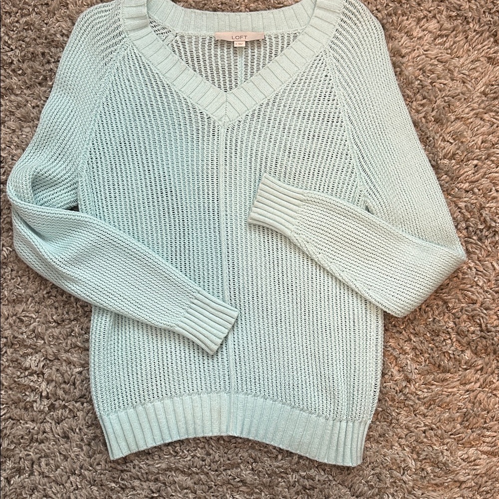 LOFT Women's Soft Mint V-Neck Sweater